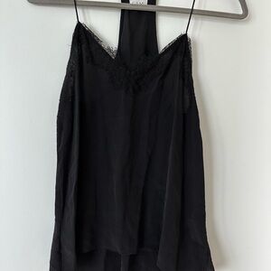 Cami NYC Women's Black Lace Trim 100% silk